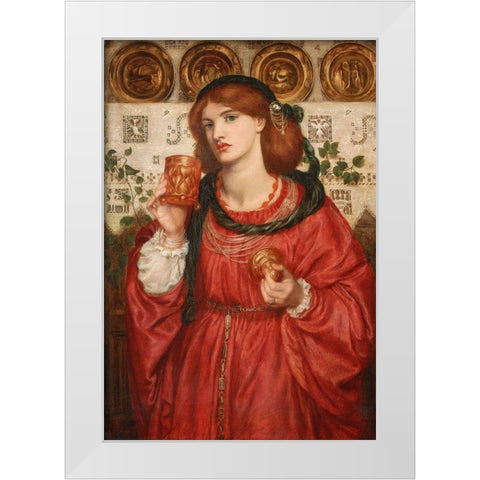 The Loving Cup, 1867 White Modern Wood Framed Art Print by Rossetti, Dante Gabriel