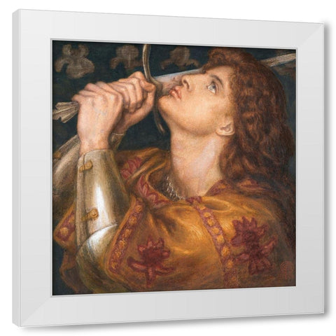 Joan of Arc, 1864 White Modern Wood Framed Art Print by Rossetti, Dante Gabriel