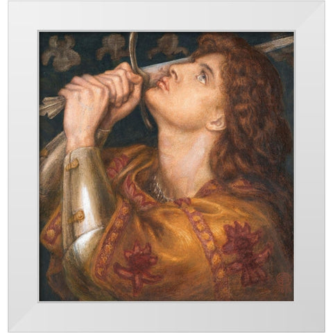 Joan of Arc, 1864 White Modern Wood Framed Art Print by Rossetti, Dante Gabriel