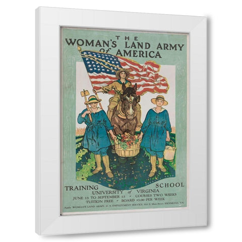 The Womans Land Army of America White Modern Wood Framed Art Print by Paus, Herbert