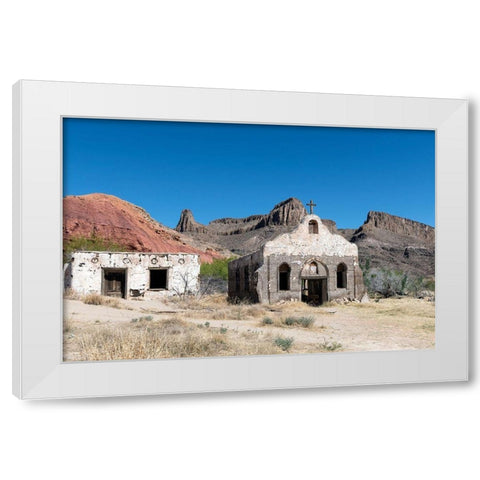 The Contrabando, a ghost town in Big Bend Ranch State Park White Modern Wood Framed Art Print by Highmith, Carol