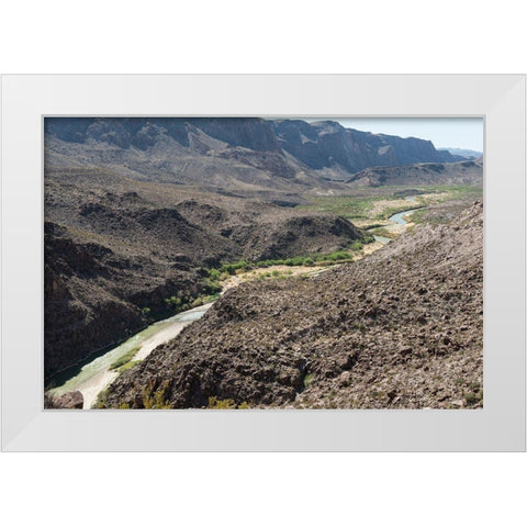 View of the Rio Grande River along Texas Rt. 170 White Modern Wood Framed Art Print by Highmith, Carol