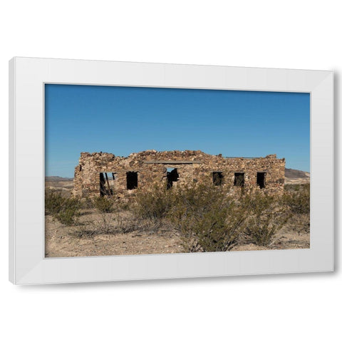 Remnants of an old stone house in the small settlement of Terlingua, in Brewster County, TX White Modern Wood Framed Art Print by Highmith, Carol