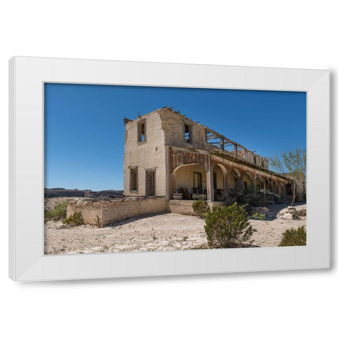 Remains of an old structure in Terilingua, southern Brewster County, TX White Modern Wood Framed Art Print by Highmith, Carol