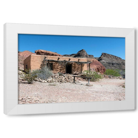 Abandoned movie set along the Rio Grande River in Big Bend Ranch State Park in lower Brewster County White Modern Wood Framed Art Print by Highmith, Carol