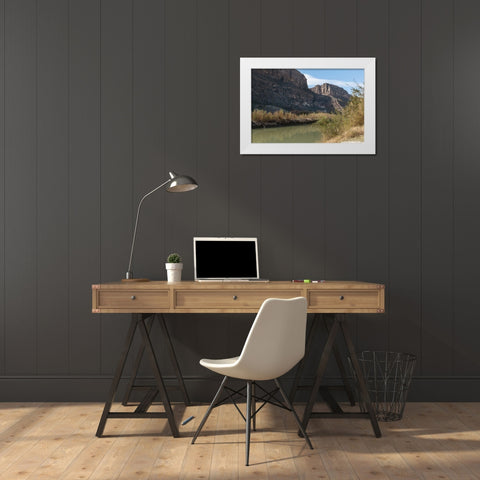 The Rio Grande River in Big Bend National Park, TX White Modern Wood Framed Art Print by Highmith, Carol