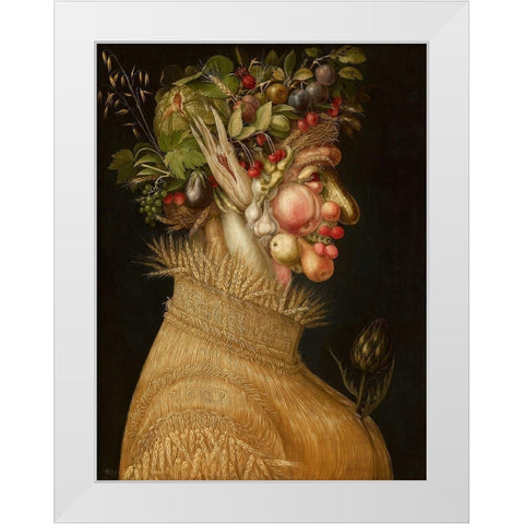 Summer White Modern Wood Framed Art Print by Arcimboldo, Giuseppe