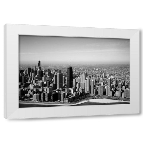 Aerial view of lakeshore Chicago Illinois White Modern Wood Framed Art Print by Highsmith, Carol