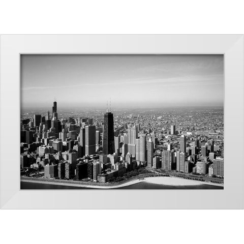 Aerial view of lakeshore Chicago Illinois White Modern Wood Framed Art Print by Highsmith, Carol