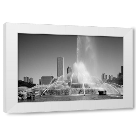 Buckingham fountain Chicago Illinois White Modern Wood Framed Art Print by Highsmith, Carol