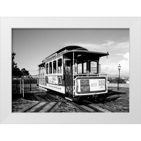 Cable car turnaround San Francisco California White Modern Wood Framed Art Print by Highsmith, Carol