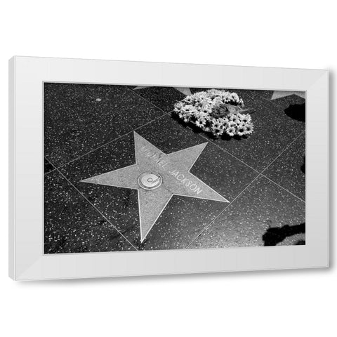 Michael Jacksons star on the Hollywood Walk of Fame Los Angeles California White Modern Wood Framed Art Print by Highsmith, Carol