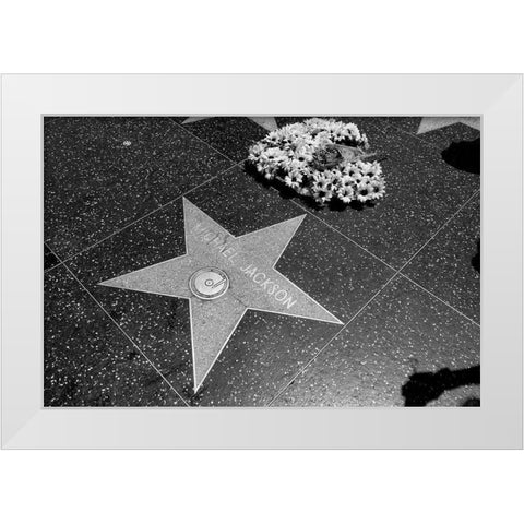 Michael Jacksons star on the Hollywood Walk of Fame Los Angeles California White Modern Wood Framed Art Print by Highsmith, Carol
