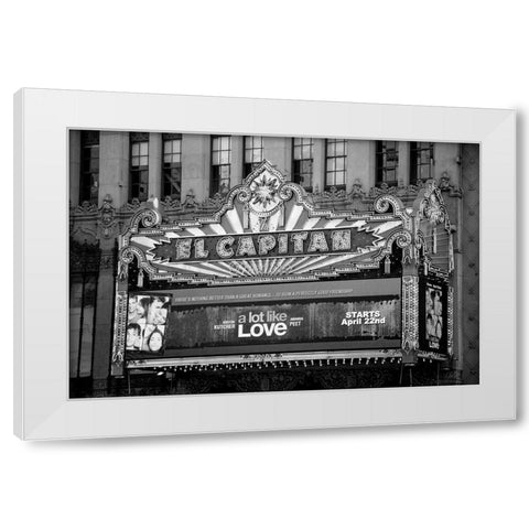 El Capitan Theatre Marquee Los Angeles California White Modern Wood Framed Art Print by Highsmith, Carol