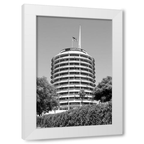 The Capitol Records Tower Los Angeles California White Modern Wood Framed Art Print by Highsmith, Carol