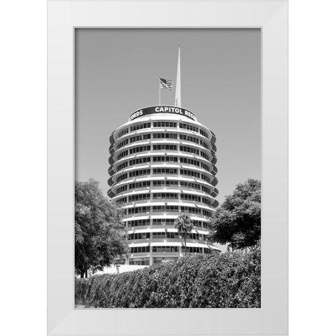 The Capitol Records Tower Los Angeles California White Modern Wood Framed Art Print by Highsmith, Carol