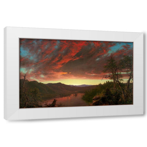 Twilight in the Wilderness White Modern Wood Framed Art Print by Church, Frederic Edwin