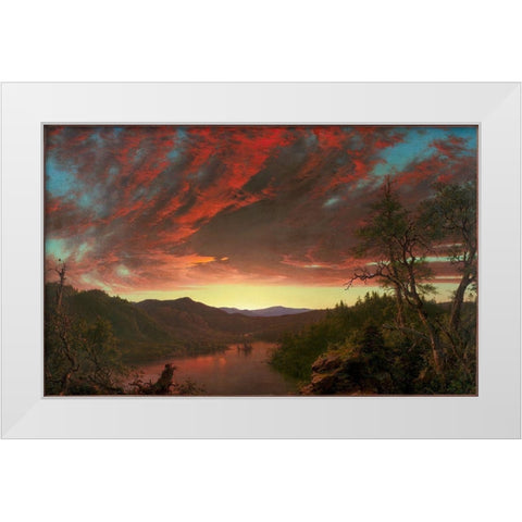 Twilight in the Wilderness White Modern Wood Framed Art Print by Church, Frederic Edwin