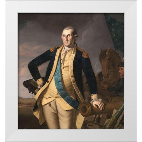 George Washington at the Battle of Princeton White Modern Wood Framed Art Print by Peale, Charles Willson