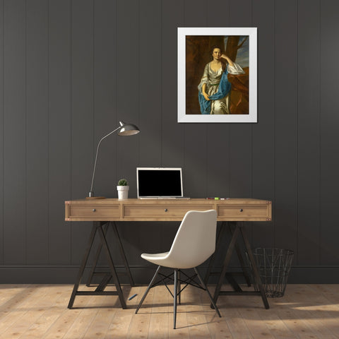 Catherine Greene White Modern Wood Framed Art Print by Copley, John Singleton