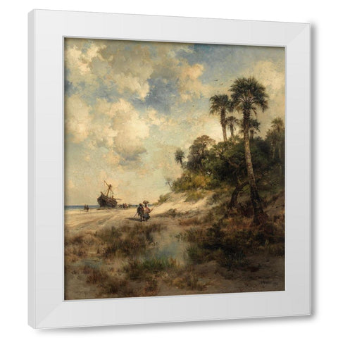 Fort George Island Florida White Modern Wood Framed Art Print by Moran, Thomas