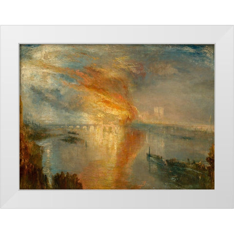 The Burning of the Houses of Lords and Commons 16 October 1834 White Modern Wood Framed Art Print by Turner, Joseph Mallord William