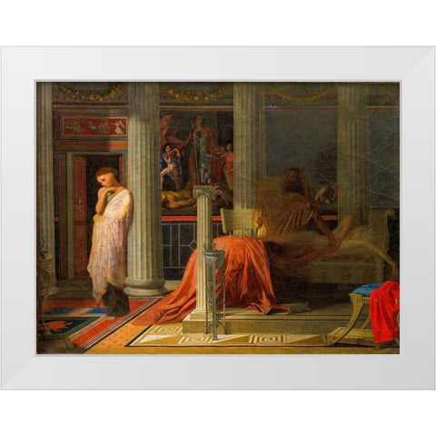 Antiochus and Stratonice White Modern Wood Framed Art Print by Ingres, Jean Auguste Dominique