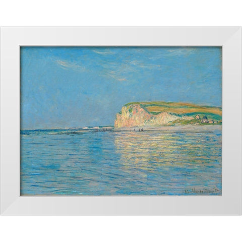 Low Tide at Pourville near Dieppe 1882 White Modern Wood Framed Art Print by Monet, Claude