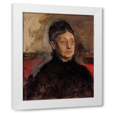 Stefanina Primicile Carafa, Marchioness of Cicerale and Duchess of Montejasi White Modern Wood Framed Art Print by Degas, Edgar