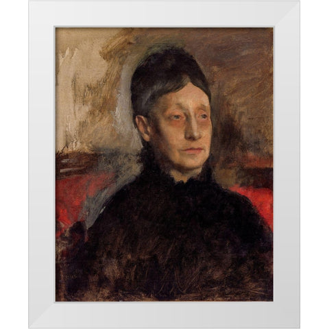 Stefanina Primicile Carafa, Marchioness of Cicerale and Duchess of Montejasi White Modern Wood Framed Art Print by Degas, Edgar