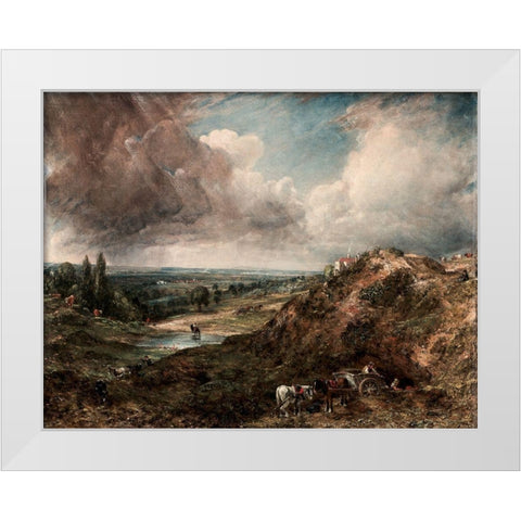 Branch Hill Pond, Hampstead White Modern Wood Framed Art Print by Constable, John