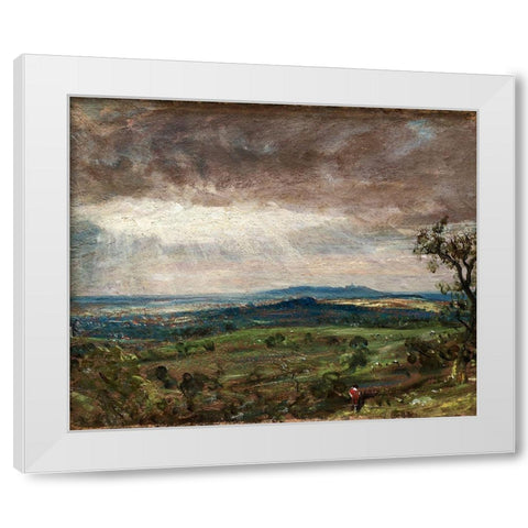 Hampstead Heath, Looking Toward Harrow White Modern Wood Framed Art Print by Constable, John