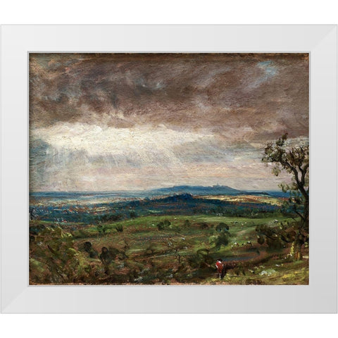 Hampstead Heath, Looking Toward Harrow White Modern Wood Framed Art Print by Constable, John