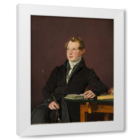 Dr. Johann Henning Kjetil Hjardemaal White Modern Wood Framed Art Print by Kobke, Christen