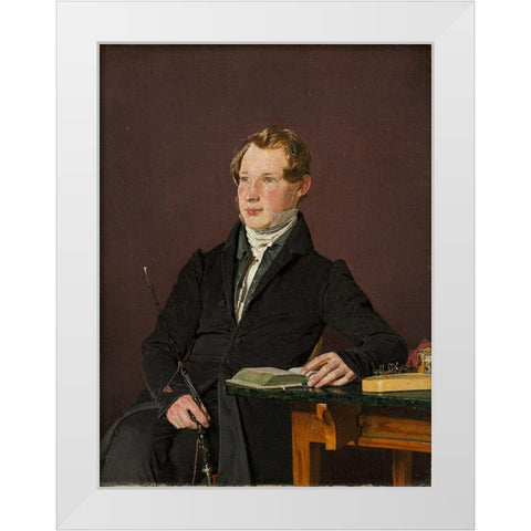 Dr. Johann Henning Kjetil Hjardemaal White Modern Wood Framed Art Print by Kobke, Christen