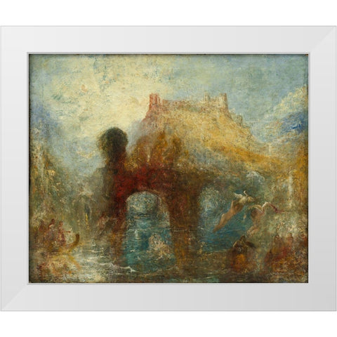 Queen Mabs Cave White Modern Wood Framed Art Print by Turner, Joseph Mallord William