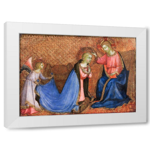 Coronation of the Virgin White Modern Wood Framed Art Print by Angelico, Fra