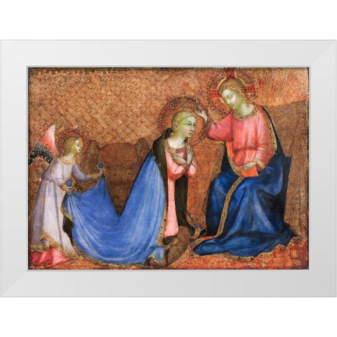 Coronation of the Virgin White Modern Wood Framed Art Print by Angelico, Fra