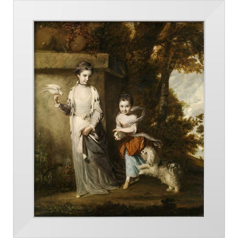 Portrait of the Ladies Amabel and Mary Jemima Yorke White Modern Wood Framed Art Print by Reynolds, Joshua