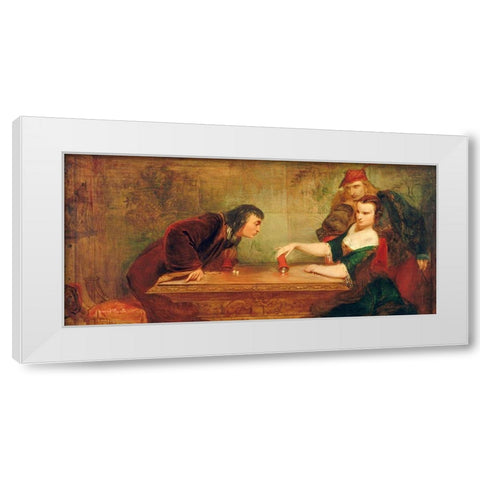 The Last Throw 1840 White Modern Wood Framed Art Print by Leslie, Charles Robert