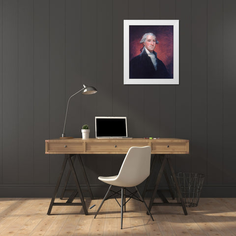 George Washington White Modern Wood Framed Art Print by Stuart, Gilbert