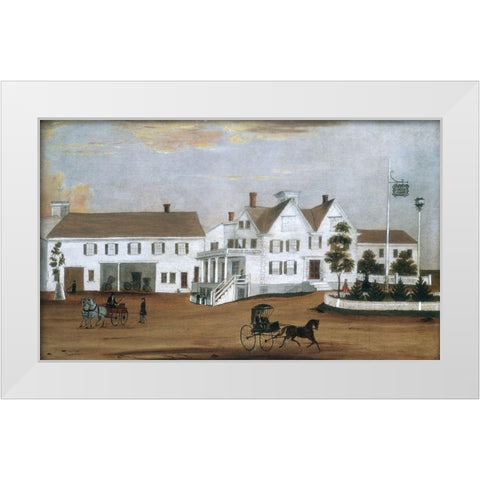 Hudson House White Modern Wood Framed Art Print by American 1882