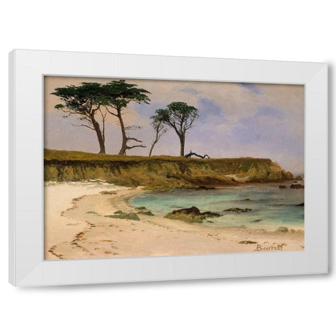 Sea Cove White Modern Wood Framed Art Print by Bierstadt, Albert