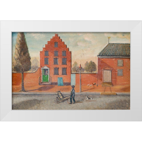 Buttermilk Pedlar White Modern Wood Framed Art Print by Chappel, William P.