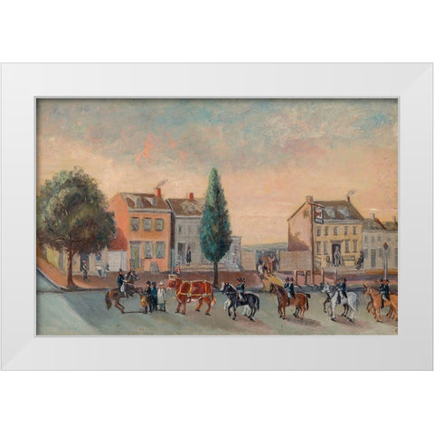 Bulls Head Tavern White Modern Wood Framed Art Print by Chappel, William P.