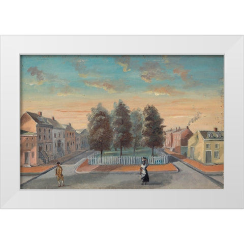 Baked Pears in Duane Park White Modern Wood Framed Art Print by Chappel, William P.