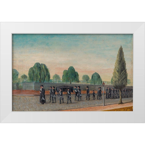Adult Funeral Procession White Modern Wood Framed Art Print by Chappel, William P.