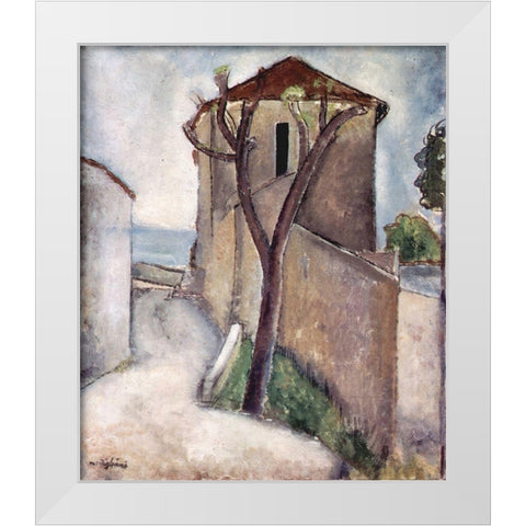 Number 3 White Modern Wood Framed Art Print by Modigliani, Amedeo