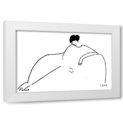 Anna Akhmatova (1911) White Modern Wood Framed Art Print by Modigliani, Amedeo