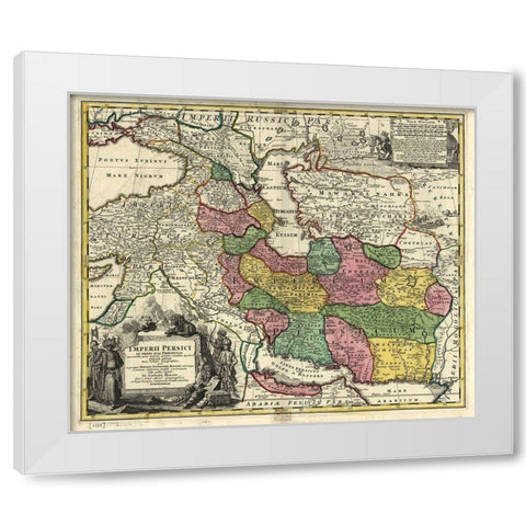 Persia in the 18th Century White Modern Wood Framed Art Print by Vintage Maps